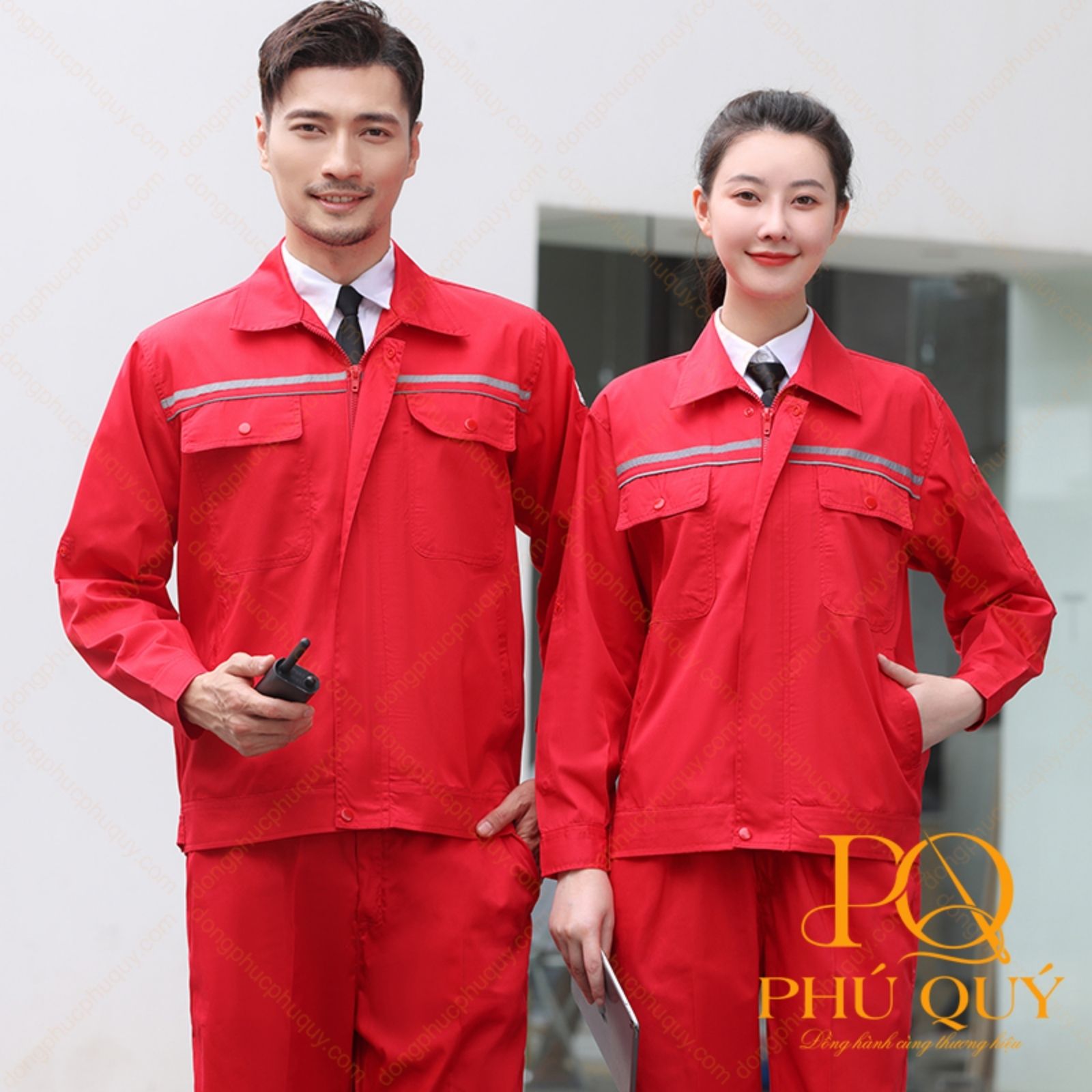 Mẫu áo đồng phục công nhân nhà máy cơ khí tay dài bo gọn