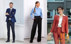 Các kiểu đồng phục công sở gồm vest, sơ mi và quần tây