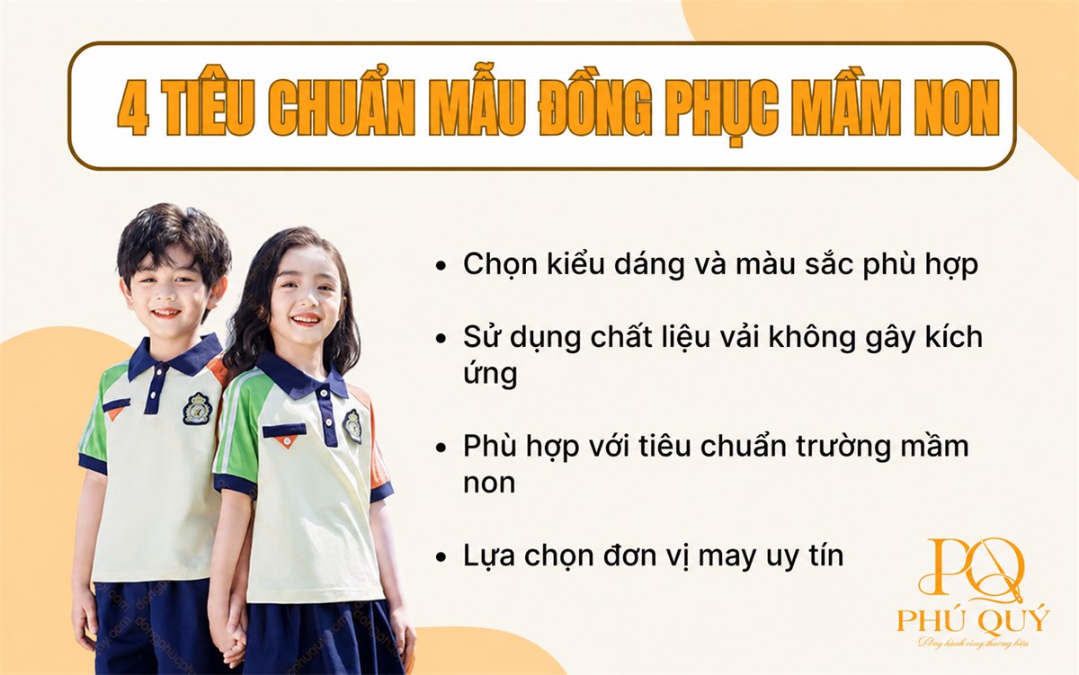 Bốn tiêu chuẩn chọn mẫu đồng phục mầm non cho nhà trường
